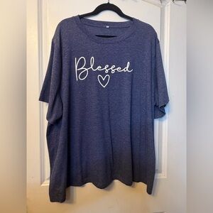 Women’s Plus Size 4XL Blessed Graphic Butter Soft Tee